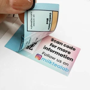 Custom QR Code 2 Layers Label Vinyl Peel Off Multi Layer Sticker Double Sided Adhesive Waterproof Labels for Beverage Bottle