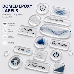 Custom QR Code Logo Dome Decals for Corporate Branding & Equipment ID Dome Sticker Business
