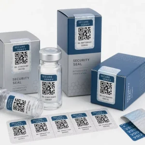 Custom QR Code Security Labels Holographic Anti Counterfeit Stickers For Packaging