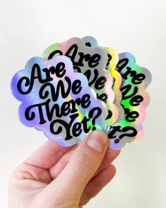 Custom Rainbow Effect Holographic Vinyl Logo Stickers Laser Fancy Design Adhesive Waterproof Holographic Stickers