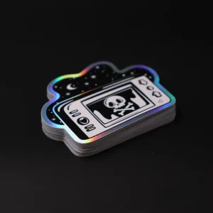 Custom Rainbow Film Vinyl Logo Laser Die Cut Sticker Printing Adhesive Waterproof Holographic Sticker for Promotions