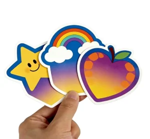 Custom Rainbow Waterproof UV Resistant Transparent Hologram Sticker Sheet Rainbow Holographic Labels