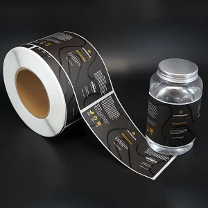 Custom Rectangular Self Adhesive Roll Waterproof Spot Uv Labels and Stickers Bottle Packaging Printing Maker