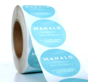 Custom Recyclable Water Proof Removable Colourful Clear Adhesive Sticker Roll Sheet for Restaurant Gift Mark