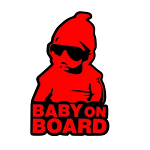 Custom Red Baby Board Car Sticker Self-Adhesive PVC Vinyl Bumper Stickers Single Use Die Cut Safety Sign Decal