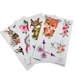 Custom Removable Animals Waterproof Wall Decor Children Room Decoration Sticker Decals Stickers Sheets in OPP Bags