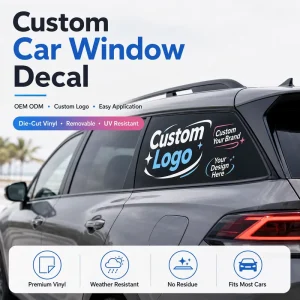 Custom Removable Car Window Decals Custom Logo Weatherproof Stickers for Auto Marketing