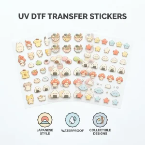 Custom Retro Vintage UV DTF Transfer Sticker Waterproof 3D Raised Texture for Cup Wrap Glass Can Permanent Instant Apply Bulk