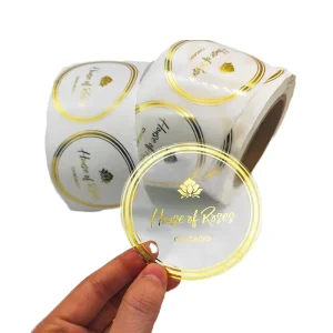 Custom Roll Clear Transparent Adhesive Waterproof Vinyl Sticker Label with Die Cutting Printing for Craft Use