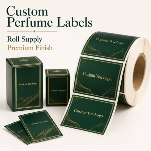 Custom Roll Gold Foil Perfume Labels Matte Strong Adhesive Cosmetic Bottle Stickers