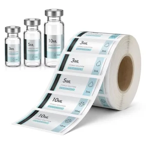 Custom Roll Labels For 3ml 5ml 10ml Vials Waterproof Small Bottle Stickers