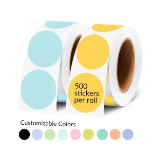 Custom Roll Pack Removable Adhesive Vinyl Waterproof Blackboard Stickers Paper Material Writable Marking Round Labels