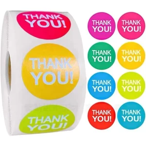 Custom Round Adhesive Colored Circle Direct Thermal Sticker Label Thermal Label Roll For Packaging And Branding OEM Accept!
