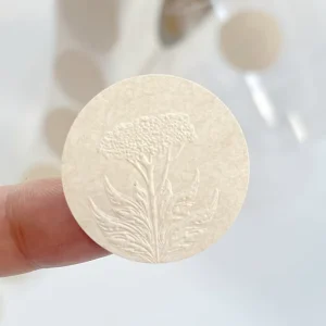 Custom Round Embossed Logo Texture Paper Label Sticker Roll