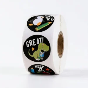 Custom Round Packaging Label Adhesive Sticker Roll for Gift and Craft