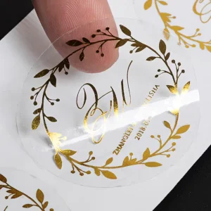 Custom Round Transparent Transfer Sticker Label Printing Clear Vinyl Plastic Transfer Sticker Transparent Logo Transfer Stickers