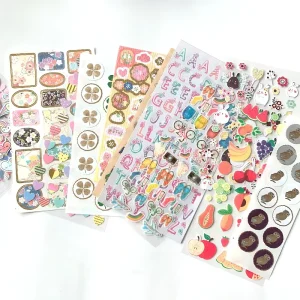 Custom Self Adhesive Cute Decorative Sticker Sheets Kiss Cut Paper Sticker Labels Printing