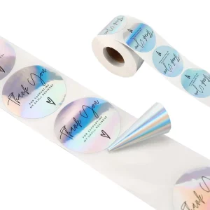 Custom Self Adhesive Holographic Vinyl Stickers Rolls Waterproof Custom Logo Stickers for Shampoo Skin Care Lotion