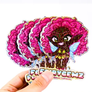 Custom Self Adhesive Logo Label Die Cut Vinyl Labels Sticker Printing Holographic Glitter Stickers