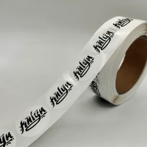 Custom Self Adhesive Printed Embossed Stickers Vinyl Waterproof Round Bottle Labels 2in Core Diameter for Shipping Use