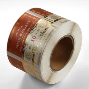 Custom Self Adhesive Roll Gold Foil Label Sticker for Food Package Silver Foil Fine Textured Label Vodka Sticker
