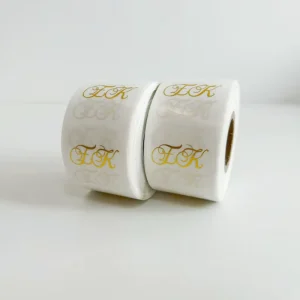 Custom Self Adhesive Vinyl Logo Stickers Waterproof Glossy Transparent Clear Roll Labels Foil Stamping For Candles