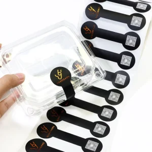 Custom Self-adhesive Logo Qr Code Label Stickers Waterproof Glossy Round Vinyl Plastic Paper Box Sealing Sticker Rolls