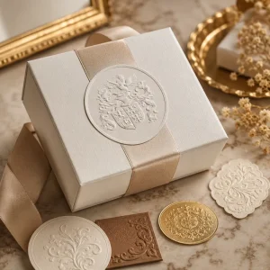 Custom Self-adhesive Paper Label Printing Bump Embossed Sticker Labels Gold Foil Embossed Logo Sticker