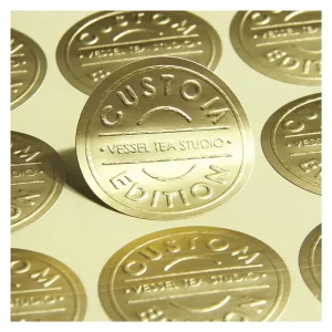 Custom Self-adhesive Paper Label Printing Bump Embossed Sticker Labels Gold Foil Embossed Logo Sticker