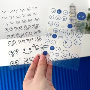 Custom Shape Clear Transparent Waterproof Vinyl Stickers for Journaling Planning and Creative Paper Craft Planner Stickers