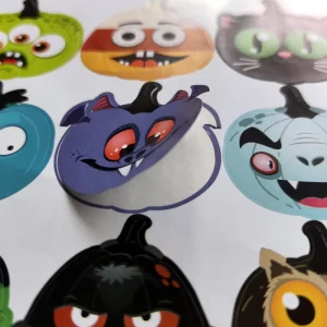 Custom Shape Color Die Cut Waterproof Funny Style 3-12cm Size Gloss Lamination PVC Material CMYK Printed Sticker Promotion