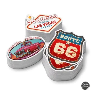 Custom Shape Die Cut Synthetic Paper Sticker Vintage Laptop Waterproof Matte Vinyl Decal Printing Logo Stickers