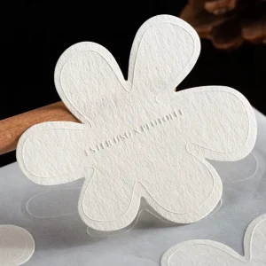 Custom Shape Embossed Cotton Paper Adhesive Sticker Label for Printing Labels Logo Print