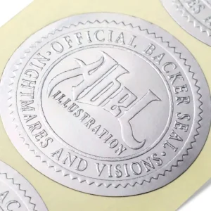 Custom Shape Embossed Cotton Paper Adhesive Sticker Label for Printing Labels Logo Print