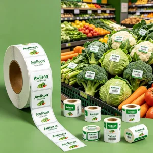 Custom Shape Labels Fresh Produce Labels Self-adhesive Product Labels for Supermarket