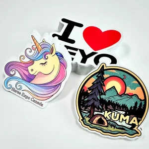 Custom Shape Stickers Die Cut Vinyl Waterproof Scratch Resistant Strong Glue Bright Colors Logo Branding Bulk Order