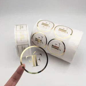 Custom Sheet Transparent Stickers with Logo Car Clear Self Adhesive Transparent Vinyl Sticker Transparent Gold Foil Sticker