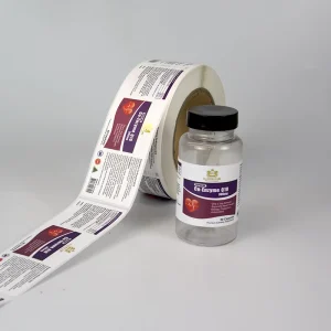 Custom Shiny Gold Stickers Roll Vinyl Medical Healthcare Printing Packaging Waterproof Bottle Labels