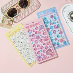 Custom Size Design 3D Bubble Sticker Waterproof Self adhesive Crystal Sticker Sheet Cartoon Eco Decor Sticker