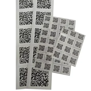 Custom Size Waterproof QR Code Stickers Vinyl Adhesive QR Code Printing Labels for Business US EU Compliant