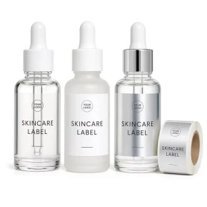 Custom Skincare Bottle Labels Waterproof Clear Vinyl Stickers For Serum Packaging