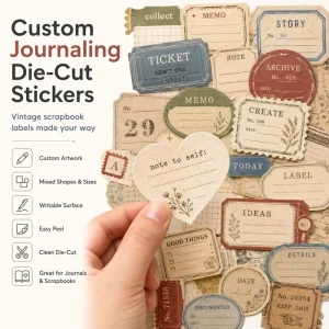 Custom Sticker 50Pcs Retro PVC Graffiti Stickers Die Cut Printed Matte Lamination UV for Book and Bottle Decor Waterproof
