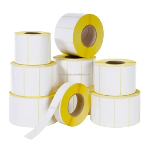 Custom Sticker Label 50×25 50×30 58×40 58×60 60×40 80×50 Direct Thermal Barcode Label Hot Melt Adhesive Paper Thermal Label