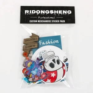 Custom Sticker Pack OPP Bag Promotional Self Adhesive Waterproof Vinyl Die Cut Stickers Tear Resistant UV Resistant Custom