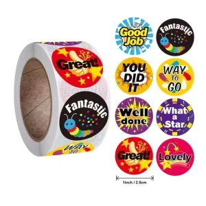 Custom Sticker Printing Christmas Aesthetic Cute Cartoon Vinyl Name Logo Paper Clear PVC Transparent Label Sticker Roll