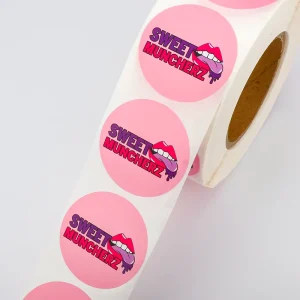 Custom Sticker Roll Waterproof Adhesive Vinyl Brand Logo Sealing Round Business Logo Sticker For Cosmetic Food Packaging Labels