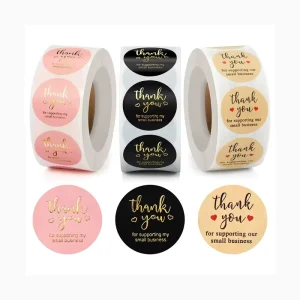 Custom Sticker Round Paper Logo Printing Label Sticker Round Thank You Stickers Roll Promotional Stickers