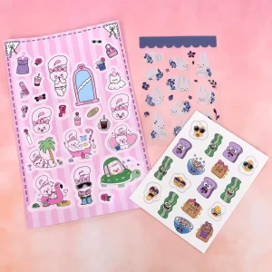 Custom Sticker Sheet Waterproof Vinyl Die Cut Stickers for Journaling Planner Laptop Scrapbooking Personalized Cute Stationery