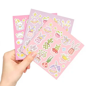 Custom Sticker Sheets Custom Korean Card Decorative Kiss Cut Die Cut A5 A6 Planner Stationery