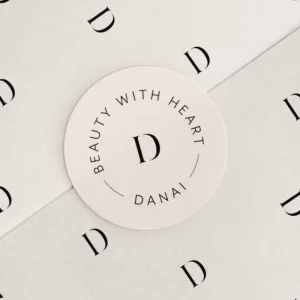 Custom Stickers Brand Logo White Round Shape Paper Labels for Packaging Tissue Paper